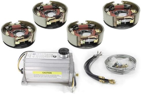 Electric/Hydraulic Drum Brake Conversion Kit for Dexter & Lippert 10K General Duty Axles 12-1/4"x 3-3/8" Shoes 7-Bolt Mount Tandem Axle Kit Includes Actuator in Saudi Arabia