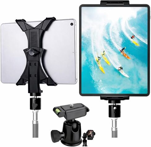 Universal Tablet Tripod Mount + Universal Rotating Smartphone Mount for All Smartphones and Tablets with eCostconnection Microfiber Cloth in Kuwait