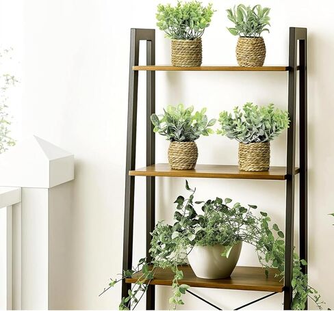 Artificial Potted Plants with Seagrass Handwoven Planters, Indoor Farmhouse Decorations, Eucalyptus Plant for Home Bathroom Office Shelf Tabletop Desk Room Decor or Gift (202450) in Saudi Arabia