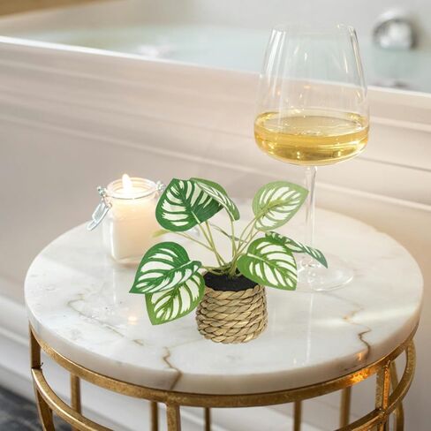 Artificial Potted Plants with Seagrass Handwoven Planters, Indoor Farmhouse Decorations, Eucalyptus Plant for Home Bathroom Office Shelf Tabletop Desk Room Decor or Gift (202450) in Saudi Arabia