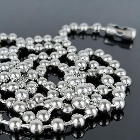 #15 Ball Bead Chain Large Stainless Steel Ball Chains with 6pcs Matching Connectors(8mm, 5 Feet) in Kuwait
