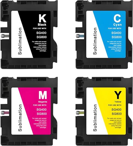 خرطوشة حبر التسامي SG400 SG800 لطابعات Sawgrass Virtuoso SG400 SG800 (أسود، سماوي، أرجواني، أصفر) in Kuwait
