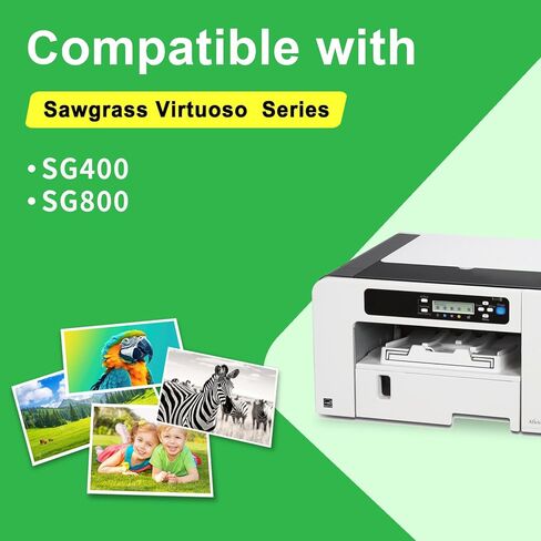 خرطوشة حبر التسامي SG400 SG800 لطابعات Sawgrass Virtuoso SG400 SG800 (أسود، سماوي، أرجواني، أصفر) in Kuwait
