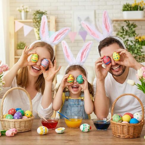 Bunny Ears Headbands Easter Bunny Costume Adult Long Plush White Rabbit Ears Headband for Easter Birthday Party Halloween Valentine Dress up in Kuwait