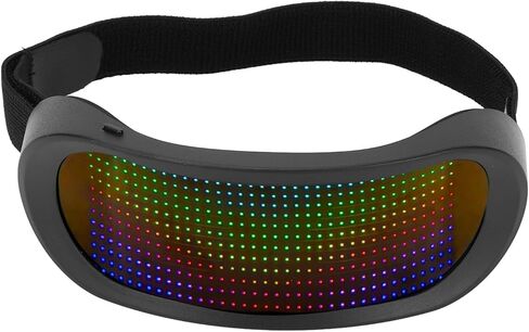 نظارات Zyyini LED المضيئة، 4 أوضاع قابلة للبرمجة بدون إطار وقابلة للتخصيص BT نظارات مضيئة بالألوان الكاملة، تتوهج في الظلام أساسيات الحفلات، التحكم في التطبيق، لنظام iOS، لنظام Android in Saudi Arabia