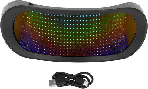 نظارات Zyyini LED المضيئة، 4 أوضاع قابلة للبرمجة بدون إطار وقابلة للتخصيص BT نظارات مضيئة بالألوان الكاملة، تتوهج في الظلام أساسيات الحفلات، التحكم في التطبيق، لنظام iOS، لنظام Android in Saudi Arabia