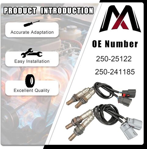 250-25122 250-241185 4 قطع مستشعر الأكسجين O2 متوافق مع Ford Edge/Explorer/Flex/Police Interceptor Sedan/Taurus& Lincoln Continental/MKS/MKT/MKX Upstream Downstream يستبدل 234-5175 in Kuwait