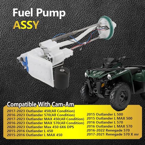 وحدة مضخة الوقود لسيارة Can-Am 2015-2023 Outlander 450 570 (تشمل الحالة القصوى)، 2016-2022 Renegade 570، 2015 Outlander L 500، استبدل OEM #709000461 47-1029 in Kuwait