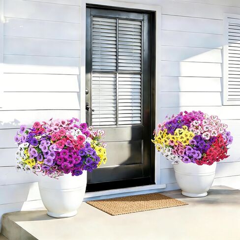 Artificial Pansy Flowers 8 Assorted Colors UV Resistant Faux Silk Flowers for Outdoor Indoor Porch Garden Window Box Patio Planters Decor 8pcs in Saudi Arabia