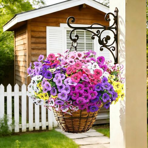Artificial Pansy Flowers 8 Assorted Colors UV Resistant Faux Silk Flowers for Outdoor Indoor Porch Garden Window Box Patio Planters Decor 8pcs in Saudi Arabia