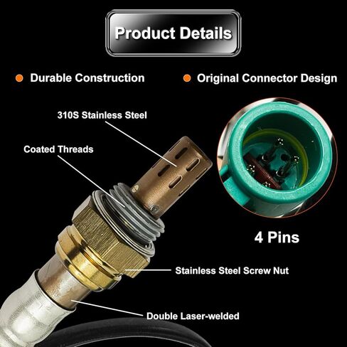 4Pcs Upstream & Downstream O2 Oxygen Sensor Fit for Ford Mustang 1999-2010 3.8L/3.9L/4.0L/4.6L/5.4L, Oxygen O2 Sensor Replaces OE# 234-4046, 234-4610, 234-4001 in Saudi Arabia
