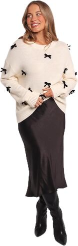 Petal & Pup Women's Voss Bow Knit Sweater in Saudi Arabia