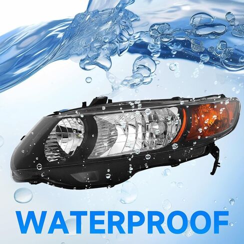 ELH W/Led Bulbs Headlight Assembly Fit For 2006-2011 Honda Civic 2 Door Coupe 2006 2007 2008 2009 2010 2011 06 07 08 09 10 11 Honda Civic (No-Fogging, Includes LED Bulbs) in Kuwait