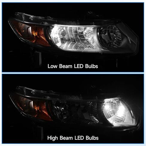 ELH W/Led Bulbs Headlight Assembly Fit For 2006-2011 Honda Civic 2 Door Coupe 2006 2007 2008 2009 2010 2011 06 07 08 09 10 11 Honda Civic (No-Fogging, Includes LED Bulbs) in Kuwait