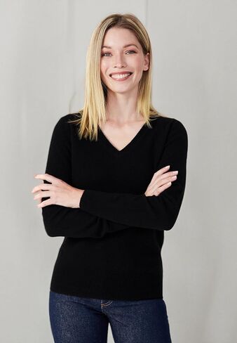 100% Pure Cashmere V-Neck Women's Sweater in Kuwait