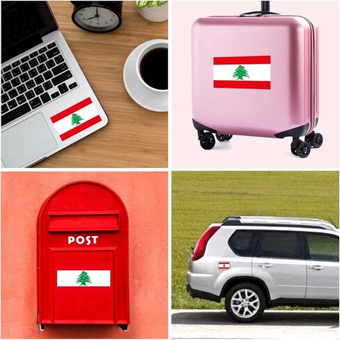 ملصق QQSD لعلم لبنان ملصق لبناني بأحجام متعددة، 3 عبوات، 11.7 × 8.3 بوصة in Saudi Arabia