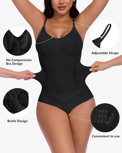 POSESHE Women's Seamless Shapewear Bodysuit Tummy Control Body Shaper Waist Snatching Body Suit in Saudi Arabia