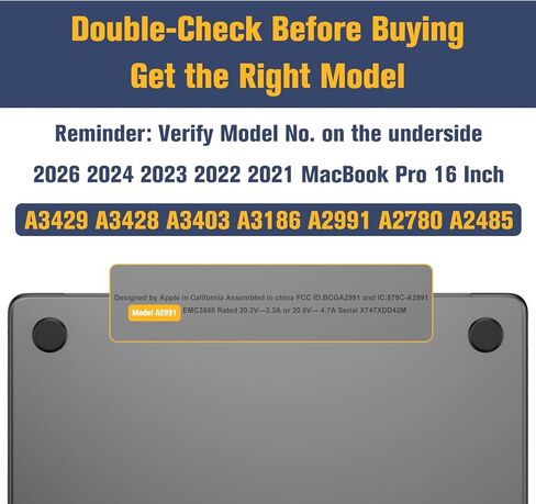 Fintie Case for MacBook Pro 16 Inch A3403 A3186 A2991 A2780 A2485 (2024 2023 2022 2021 Release) with M4 M3 M2 M1 Chip, [100% Corresponds to Official Colour] Premium Slim Matte Cover, Frost Black in Kuwait