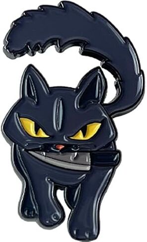 قطة سوداء مع دبوس شفرة، دبوس طية صدر السترة لطيف على شكل قطة، شارة دبوس على شكل حيوان كرتوني لحقيبة الملابس وقبعة الظهر in Kuwait