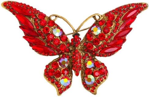 Crystal Rhinestone Butterfly Brooch Elegant Bridal Vintage Style Pins Wedding Banquet Anniversary Brooch for Women in Saudi Arabia
