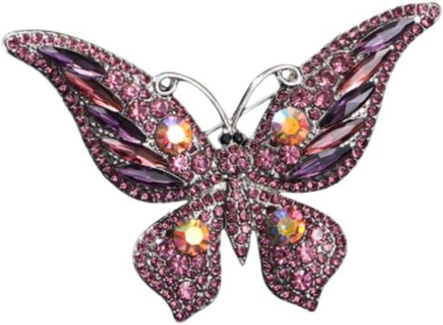 Crystal Rhinestone Butterfly Brooch Elegant Bridal Vintage Style Pins Wedding Banquet Anniversary Brooch for Women in Saudi Arabia