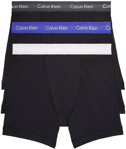 Calvin Klein Men's Cotton Stretch Multipack Boxer Briefs, Black W/Phantom/Spectrum Blue/Vaporour Gray WBS, Medium in Saudi Arabia