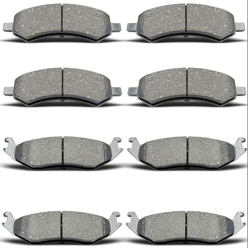 Front Rear Ceramic Brake Pads 8 Pieces Set fit for 2007-2009 Chrysler Aspen,for 2007-2009 Dodge Durango,for 2006-2010 Dodge Ram1500,for 2006-2018 Ram 1500 in Kuwait
