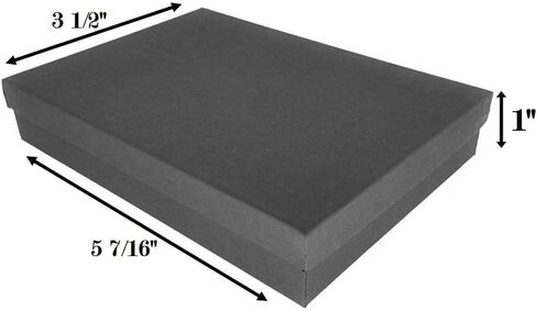 888 Display - Case of 100 Boxes of 5 7/16" x 3 1/2" x 1" Black Matte Cotton Filled Jewelry Boxes in Saudi Arabia