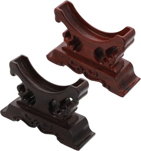2PCS Redwood Jewelry Display Stand Elegant Bracelet Necklace Showcase, Wooden Ornament Holder for Weddings and Home Decor in Saudi Arabia
