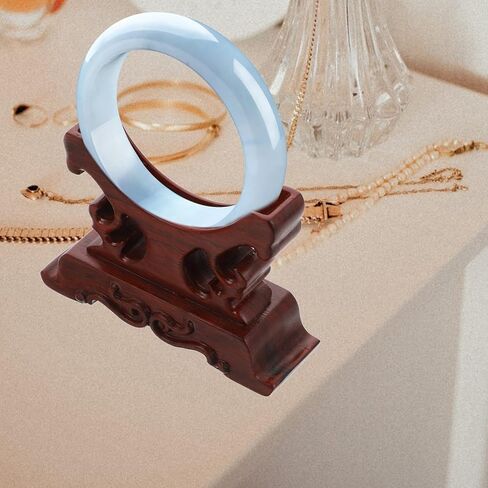 2PCS Redwood Jewelry Display Stand Elegant Bracelet Necklace Showcase, Wooden Ornament Holder for Weddings and Home Decor in Saudi Arabia