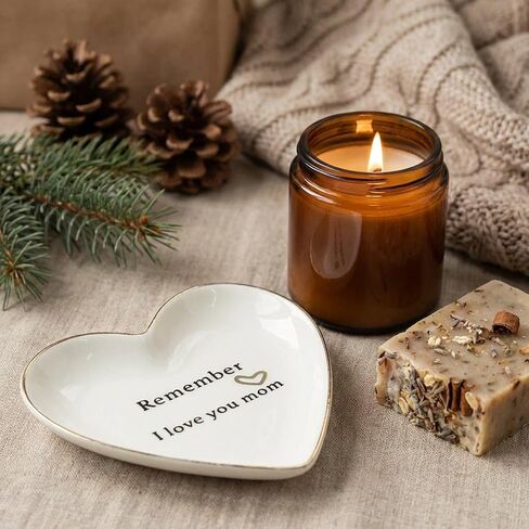 Gifts For Mom Ceramic Jewelry Dish Tray, Remember I Love You Mom Heart Shaped Cute Ring Dish For Rings Earrings Necklaces Bracelet Watch Keys, Birthday Mother'S Day Christmas Gift For Women in Kuwait