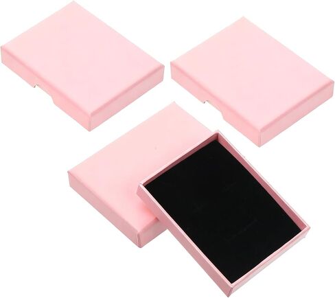 3 Pack Small Jewelry Gift Box, Necklace Bracelet Earring Cardboard Organizer, Cardboard Jewellery Box with Lids, Square Jewellery Gift Boxes for Birthday Xmas Christmas Wrapping (White) in Kuwait