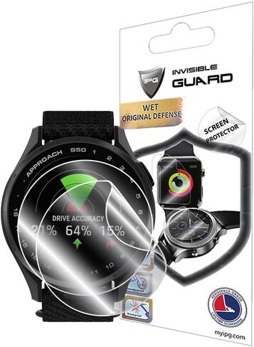IPG for Garmin Approach S10 Golf Watch Screen Protector (2X) Smartwatch Invisible Ultra HD Clear Film Anti Scratch Skin Guard - Smooth/Self-Healing/Bubble -Free in Kuwait
