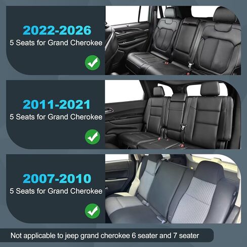 Car Seat Covers for Jeep Grand Cherokee 2022-2025 Front Seat - Waterproof Leather Custom Automotive Seat Covers Protector (2PCS Front,Black) in Kuwait