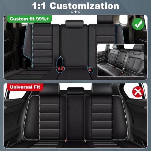 Car Seat Covers for Jeep Grand Cherokee 2022-2025 Front Seat - Waterproof Leather Custom Automotive Seat Covers Protector (2PCS Front,Black) in Kuwait