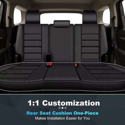 Car Seat Covers for Jeep Grand Cherokee 2022-2025 Front Seat - Waterproof Leather Custom Automotive Seat Covers Protector (2PCS Front,Black) in Kuwait