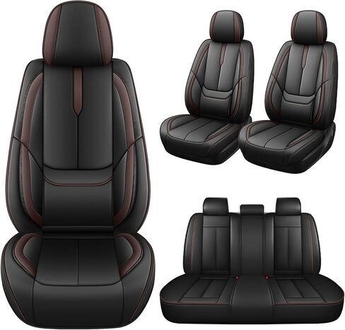 أغطية مقاعد مخصصة لسيارة Subaru Crosstrek 2013-2025، جلد مقاوم للتآكل والبقع، تصميم ناعم مسامي لراحة دائمة (مقعدان قياسيان، أسود برتقالي) in Saudi Arabia