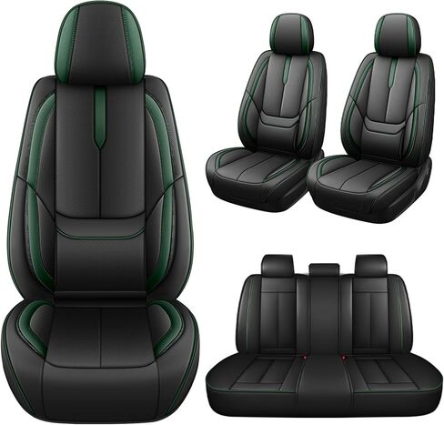 أغطية مقاعد مخصصة لسيارة Subaru Crosstrek 2013-2025، جلد مقاوم للتآكل والبقع، تصميم ناعم مسامي لراحة دائمة (مقعدان قياسيان، أسود برتقالي) in Kuwait