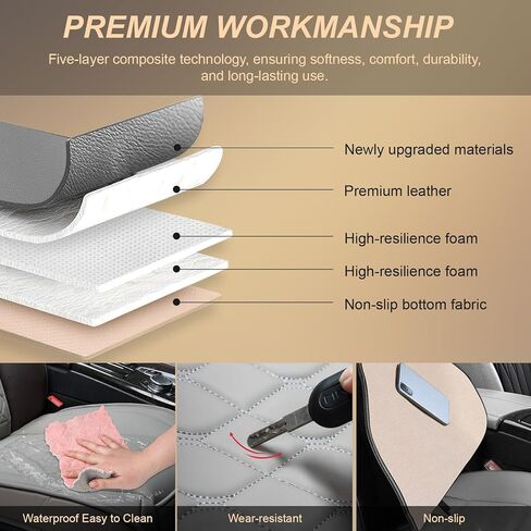Front Car Seat Covers for Hyundai,Leather Waterproof Seat Protector Custom Fit Hyundai Venue Accent Kona Ioniq Veracruz Genesis Equus,2 Pack,Gray in Saudi Arabia