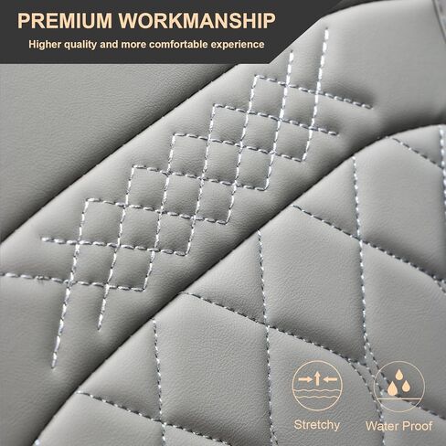 Front Car Seat Covers for Hyundai,Leather Waterproof Seat Protector Custom Fit Hyundai Venue Accent Kona Ioniq Veracruz Genesis Equus,2 Pack,Gray in Saudi Arabia