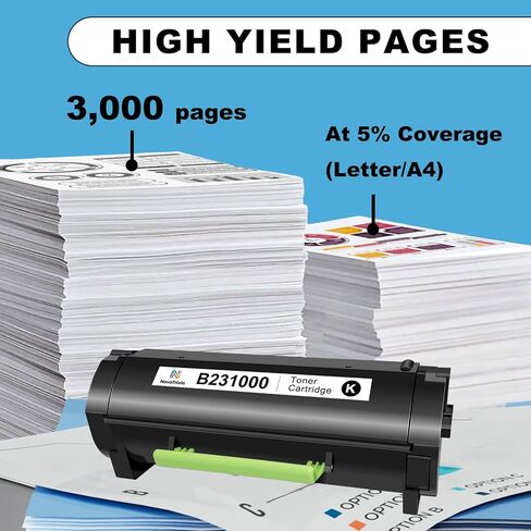 خرطوشة حبر B231000 متوافقة مع حبر طابعة Lexmark B2338 B2442 B2546 B2650 MB2338 MB2442 MB2546 MB2650 لحبر طابعة الليزر B231000 B241H00 أسود (3000 صفحة، حزمة واحدة مع رقاقة) in Saudi Arabia