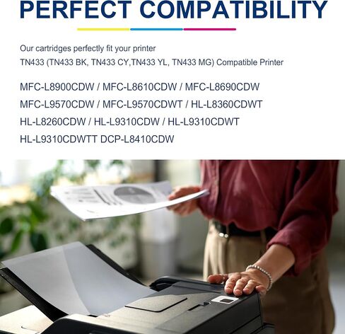 TN433BK High Yield Black Toner Cartridge Replacement for Brother TN433 TN-433 TN 433 HL-L8260CDW, HL-L8360CDW, HL-L8360CDWT, MFC-L8610CDW, MFC-L8895CDW, MFC-L8900CDW Printer. in Kuwait