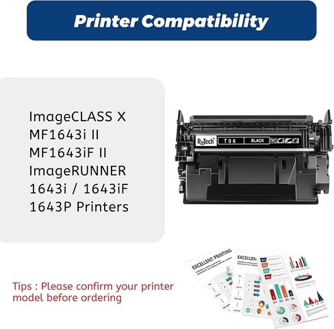 T06 Black Toner Cartridge with Chip Version,Compatible for Canon T06 T06L for imageRunner 1643i 1643iF MF1643i II MF1643iF 1643P X All-in-One Printer Ink in Kuwait