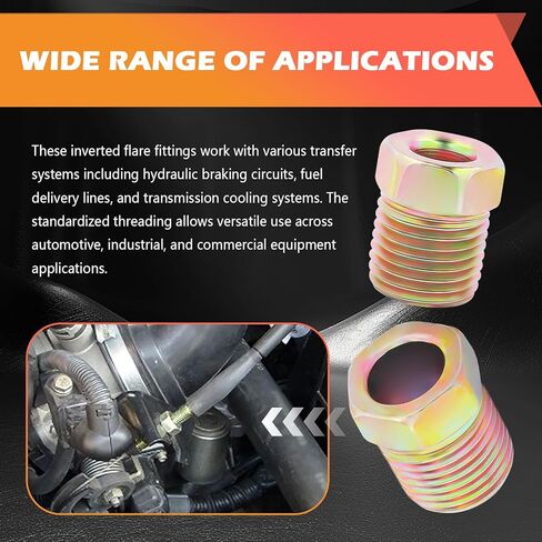 35PCS Brake Line Fittings Kit,Steel Brake Line Tubing Kit for 1/4" & 3/16" Brakes Lines Union,Inverted Flares Brakes Lines Repair Kits of Car Tools for Maintenance Hydraulic Systems in Kuwait