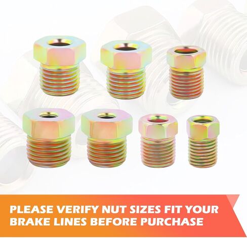 35PCS Brake Line Fittings Kit,Steel Brake Line Tubing Kit for 1/4" & 3/16" Brakes Lines Union,Inverted Flares Brakes Lines Repair Kits of Car Tools for Maintenance Hydraulic Systems in Kuwait