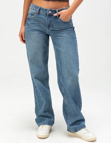 Rsq Womens Low Rise Loose Straight Jeans in Saudi Arabia