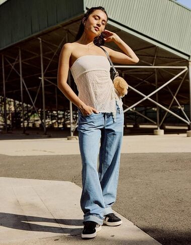 Rsq Womens Low Rise Loose Straight Jeans in Saudi Arabia