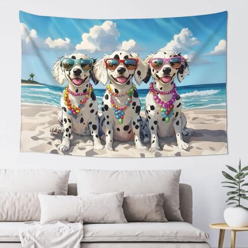AZGNHM Beach Wall Tapestry with Cool Giraffe Family Design, 60 x 40 inches, Colorful Ocean Scene, 60x40 inches (Giraffe Family) in Saudi Arabia