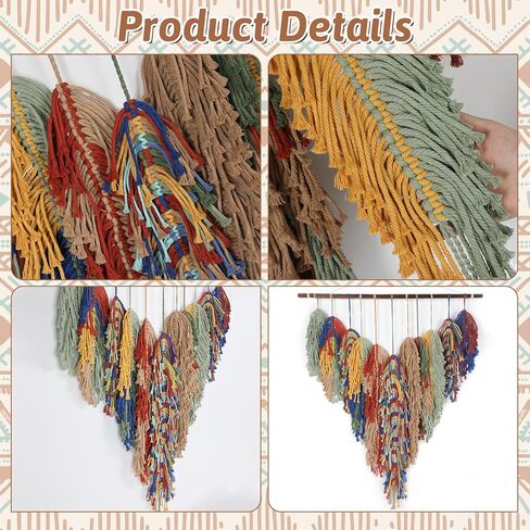 Crystalberry كبير البوهيمي مكرامية الجدار شنقا 31.5in × 37.8 في المنسوجة يدويا شرابة ملونة بوهو جدار ديكور بوهو المنسوجة نسيج لغرفة النوم غرفة المعيشة النوم الحضانة جدار الفن هدية لحفل الزفاف in Kuwait