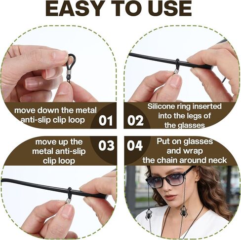 3 Pieces Gothic Glasses Chain with Pendants Goth Eyeglass Chain Halloween Metallic Chains for Glasses Around Neck for Women Men Gothic Eyeglasses Chains with Bat Pendants in Kuwait